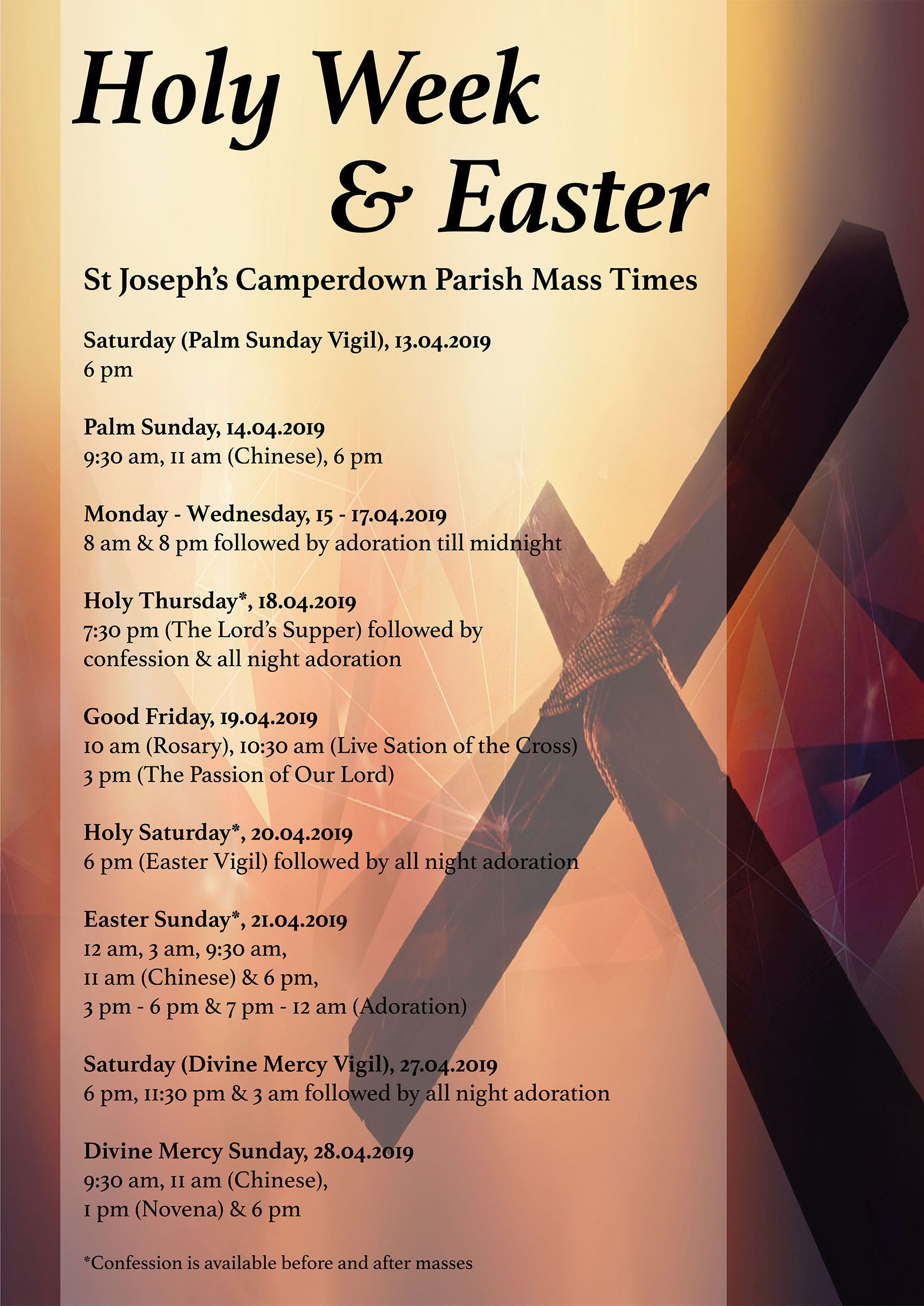 2019 Holy Week & Easter flyer